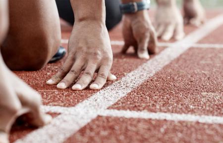 A person set to run a race