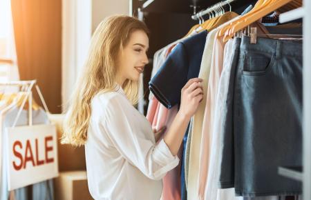 young woman shopping