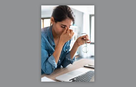 Woman Stressed Over Work